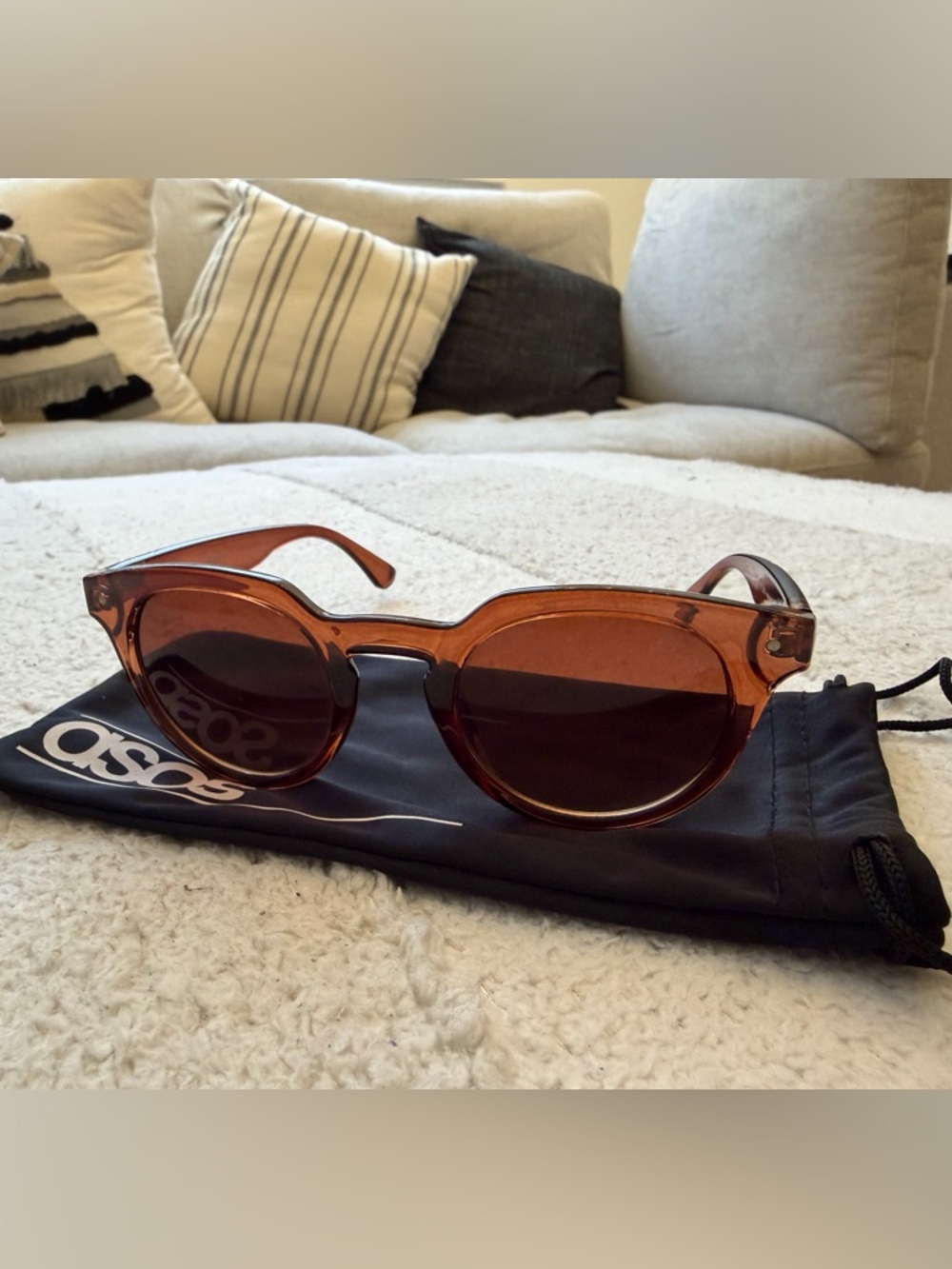 ASOS Glossy Dark Brown Sunglasses